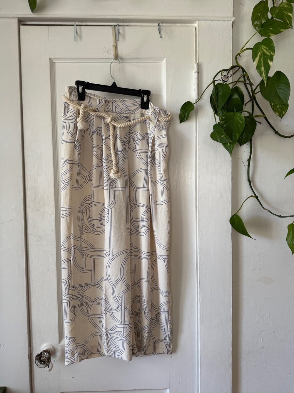 Jules & Leopold Size M Cream Nautical Rope Drawstring pants